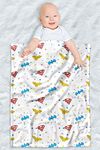 LOGOVISION Justice League Lightweight Baby Blanket, 30"X40", Symbols Pattern Unisex for Infants Girls & Boys