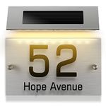Angoily Solar Address Sign LED House Number Light Doorplate Lamp Address Number Plate Lighted Up Outdoor Plaque for Home House Street As Shown