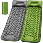Modanais Camping Sleeping Pad, Ultralight Camping Mat with Pillow Built-in Foot Pump Inflatable Sleeping Pads Compact for Camping Backpacking Hiking Traveling (Double)