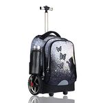 UNIKER Wheeled Laptop Bag for 14 Inch Laptop, Rolling Bookbag for Teenagers, Rolling Travel Bags, Suitcase and Briefcase with Wheels, Book Bag with Wheels for High School Students, cat, roll bookbag