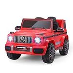 TEOAYEAH 12V 7Ah Licensed Ride on Car for Kids Ages 3-6, Electric Car Ride on Toys w/Parent Remote, Wireless Music, Suspension System, Ideal Gift to Kids-AMG G63 Large, Red