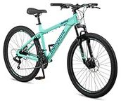 Mongoose Grafton Mens and Womens Mountain Bike, Hardtail, 21-Speed Drivetrain, 17-Inch Adult Aluminum Frame, 26-Inch Wheels, Teal