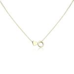 Women's Gold Heart-Shaped Letter Necklace, Gold-Plated Heart-Shaped Letter Necklace Gold Heart Initial Necklace Birthday Gift Valentine's Day Present for Women Girls (O)