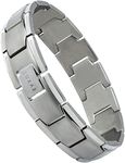 LUXAR Men's Titanium Link Bracelet | Solid Titanium Adjustable Bracelet Designed for Men | Explore The World of Luxar, One Size, Titanium, no gemstone