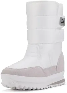 DADAWEN Women's Waterproof Frosty Snow Boot White US Size 8