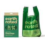 Earth Rated Dog Poo Bags with Handles, Easy Tie and Guaranteed Leakproof, Unscented, 120 Handle Bags