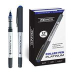 ZBRANDS Platinum Roller Pens, Fine Point Roller Ball Ink, Writing Pens for Men and Women, Fine Micro Point Tip, Pen Set with Comfort Grip, (0.5mm), Liquid Ink Rollerball Pen, 12-Pack, (Bold Blue)