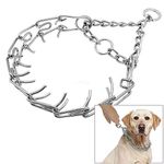 Picckola International® Stainless Steel Chrome Plated Prong Collar for Dogs - 18 inch