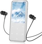 AGPTEK 64GB MP3 Player with Bluetooth, M3 2.4 inch Music Player with Speaker and FM Radio, Touch Buttons, Supports Up to 128GB, Silver