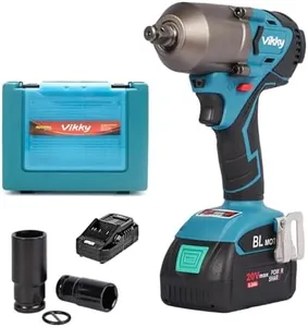 Vikky 20V 5.2Ah Cordless Impact Wrench Kit 600Nm(500 ft-lb), 1/2-Inch, With Deep Impact Socket Set 2PCS, 1/2" Drive Metric