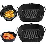 2Pcs Air Fryer Silicone Pot with Ha