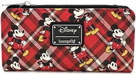 Loungefly Disney Mickey Mouse - Red Plaid Print Bi-fold Wallet