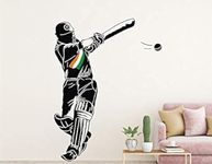 Heaven Decors Cricket - Playing Cricket Wall Sticker - for Bedroom, Living Room (Ideal Size on Wall: 66 cm x 88 cm),Multicolour