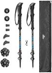 Cascade Mountain Tech Trekking Poles - Carbon Fiber Walking or Hiking Sticks with Quick Adjustable Locks (Set of 2),Blue