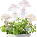 E-feilai Colorful Plant Watering Globes for Gift, Mushroom Plant waterer, Self Watering Bulb,Plant Watering Spikes,Glass Watering Stake(4 mushrooms)