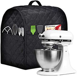 Stand Mixer Cover compatible with Kitchenaid Mixer, Fits All Tilt Head & Bowl Lift Models,The Fabric Is Pure Cottot,Soft, Not Easy to Fade, Not Easy To Pilling. (Fits for 6-8 Quart, Black)