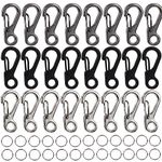 Ouligay 48Pcs Mini Carabiner Clip Key Carabiner Aluminum Keyring Clips Snap Hooks for Backpack Travel Camping Hiking Outdoor Edc Tactical Survival Gear