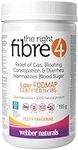 Webber Naturals The Right Fibre4 IBS Intestinal Discomfort 195 g, Zesty Tangerine Flavour, 30 Servings, Fibre Supplement for Digestive Health, Low-FODMAP, Vegan