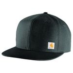 Carhartt Men's Firm Duck Flat Brim Cap, Black, One Size