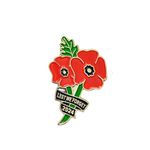 2024 Red Poppy Badges Pins Brooch Lest We Forget Remembrance Day Two Flowers