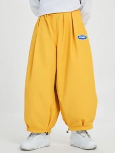 xwxwseui DOOREK Super Baggy Style Snow Pants for Men Women Insulated Ski Pants Unisex 3L Fabric Waterproof Cargo Snow Pants Fashionable Winter Cold Weather Bottoms Yellow