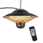 DONYER POWER Electric Outdoor Heaters for Garden Patio Heater with Remote Halogen Heater Ceiling Mounted, 800W/1200W/2000W Greenhouse Infrared Heaters