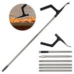 IHKFILAN Gutter Cleaning Tools, Telescopic Gutter Cleaner, 94.49 in Lengthen Gutter Cleaning Pole, Portable Roof Cleaning Scraper Tool for Cleaning Leaves and Debris