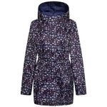 i-Smalls Ladies Parka Lightweight Outdoor Raincoats Rain Jacket with Hood (S) Red Daisy