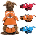 DENTRUN Dog Life Jacket with Quick-Release & Rescue Handle, Adjustable Puppy Life Vest Swimsuit with High Flotation for Boating/Beach/Swimming, Dog Life Preserver with Reflective Strips (S/M/L Dogs)