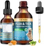 Natural Flea and Tick Prevention for Dogs, Oral Herbal Dog Flea and Tick Treatment Drops with Pumpkin Seed & Black Walnut for Dogs, Skin & Coat Care - Digestive & Immune for All Breeds and Ages, 60ml