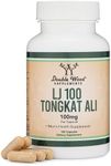 LJ100 Tongkat Ali for Men (120 Capsules) - Only Clinically Proven and Patented Men's Heath Supplement Tongkat Ali Formula (LJ100 Std to 40% Glycosaponins, 22% Eurypeptides) by Double Wood