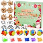 Brain Teaser Puzzle Advent Calendar, Advent Calendar 2024 for Kids, 24 Pcs Christmas Countdown Calendar Present Box Big Challenge Puzzles Toys for Teens Boys Girls Adults