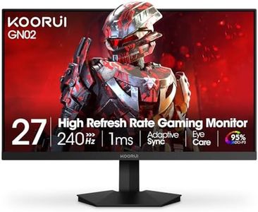 KOORUI 27'' 240Hz Gaming Monitor, Fast VA,1ms FHD 1080p, 95% DCI-P3 Adaptive Sync,DisplayPort 1.4 HDMI 2.0, Xbox PS5 Switch Ready, VESA, Tilt, Black, GN02