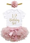 Baby Girl Half Birthday Outfit 1/2 Birthday Girl Outfits Gold Glitter Dusty Rose Bodysuit TUTU Bloomer Sets 3PCS (Dusty Rose Short Sleeve, 6 Months)