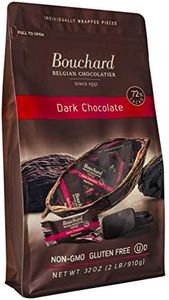 Bouchard Premium Belgian Dark Chocolate with 72% Cacao | Individually Wrapped Pieces (2 LB)