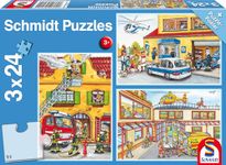 Schmidt Fire Brigade and Police Jigsaw Puzzle Set (3 x 24-Piece)