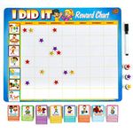 learn and climb rewards chore chart for kids with 49 responsibility and behaviour chores and ultra thick magnetic board- Multi color