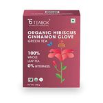 Teabox ORGANIC Hibiscus Cinnamon Clove Green Tea 100 grams Loose Tea | Immune System Booster and Weight Management | Natural Hibiscus, Cinnamon & Clove