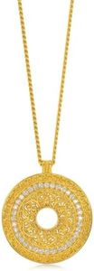 CHOW SANG SANG Cultural Blessings 999.9 24K Gold Om Mani Padme Hum, with Diamonds Necklace for Women 94552N | 18.5 Inches, (47 CM)