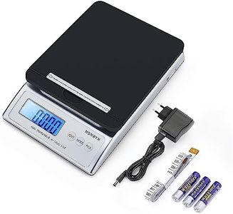MUNBYN Báscula Postal Digital para Envío, 66 LB x 0,1 oz con Adaptador de EU, 1,5 V x 3 AAA y Cinta Métrica Suave-Negro