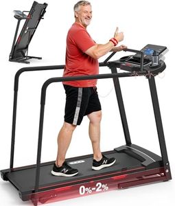 Redliro Walking Treadmill for Seniors Foldable - 400 Lb Capacity Senior Treadmill with Front & Long Handrails, 0%-2% Incline Home Recovery Fitness Exercise Machine for Elder, 47.6” Long Belt, APP