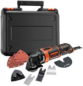 BLACK+DECKER Outil Multifonctions Oscillatoire Filaire 300W - 22 000 Osc/min - 2,8° - Fixation Rapide Et Sans Outil - Livré En Coffret Avec 11 Accessoires : Sciage - Ponçage Et Raclage - MT300KA-QS