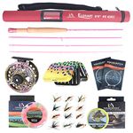 Maxcatch Elegant Hot Pink Fly Rod for Ladies (Elegant 6'6'' 2wt 4sec Rod and Reel Combo)