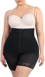 SHAPELLX Higher Power Shorts High Waisted Body Shaper Shorts Shapewear for Women Tummy Control Slip Shorts Butt Lifting Shapewear Zipper (Black, 4X-Large)