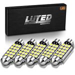 LUYED 569 578 211-2 LED Bulb Canbus Error Free Xenon White 360 Lumens Super Bright 41MM 1.61”212-2 LED Interior Light Bulbs for Dome Map Door Courtesy License Plate Lights,Pack of 5