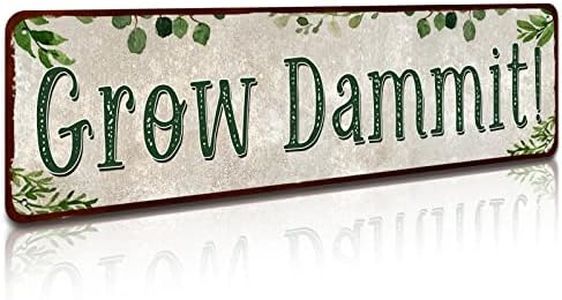 SOYAVE Grow Dammit! Garden Sign Mom Plaque Gardening Signs Vintage Decor Dads Decorative Plaques Funny Decoration Herbs Fruit Flowers Vegetables Produce Gift 4" x 16"