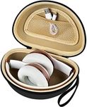 Travel Hard Carrying Case Compatible with Beats Solo 4/ for Beats Studio Pro/for Beats Solo3/ for Beats Studio3/ for Beats Solo2/ for Beats Solo Pro Bluetooth On-Ear Headphones - Black+Inside Khaki