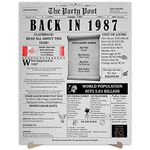 37th Birthday Party Decorations Poster - 37 Years Ago Anniversary Card for Women and Men. Back In 1987 Home Decor Supplies for Her or Him Turning 37 Years Old. 11 x 14 In Birthday Retro Card.