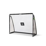 EXIT Toys Coppa Steel Football Goal - Football Goal for Children - With Handy Training Wall - Includes Solid Anchoring System - For In The Garden - Train Your Football Skills - 7.2x5.6ft - Black