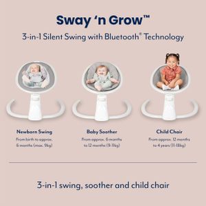 Graco Sway n Grow Bluetooth Baby Soother – Adjustable Swing